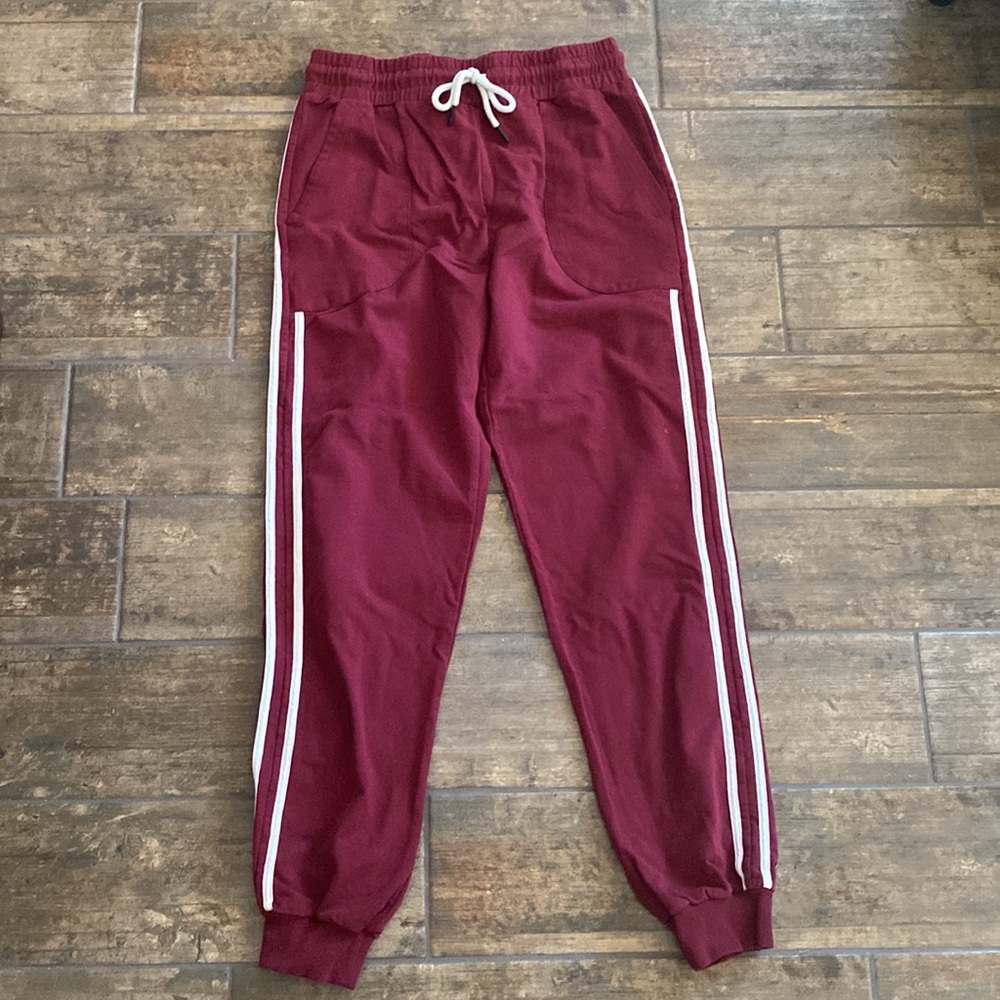 Lounge pants - size Large - deep red.